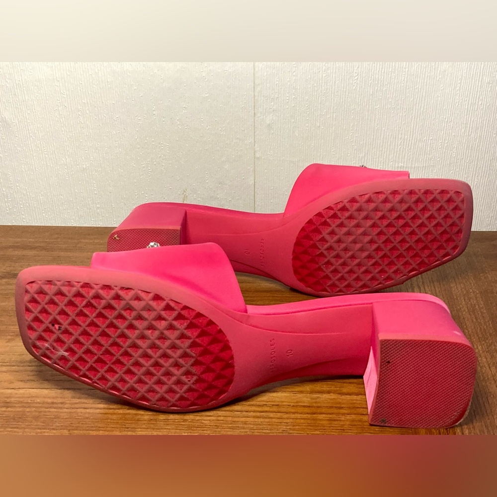 Aerosoles Eventi pink fabric heeled mules slide sandals w jewels size 10-11 - Picture 4 of 8